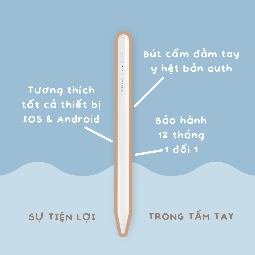 Bút cảm ứng CWT PENCIL 1.5 hỗ trợ các dòng điện thoại/máy tính bảng hệ điều hành Android/IOS