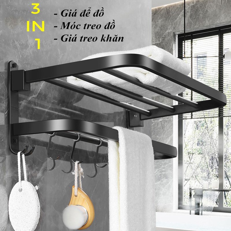 Kệ Nhà Tắm Giá Inox Nhà Tắm Treo Khăn Dán Tường Không Gỉ Tiện Dụng THANH XUÂN 98