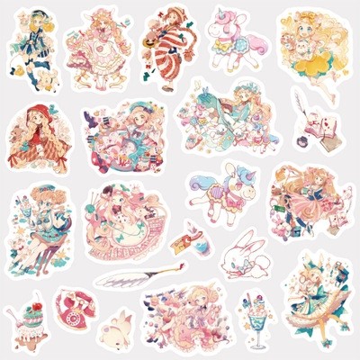 Set 21 sticker dán trang trí sổ tay, album anime Cardcaptor Sakura thủ lĩnh thẻ bài, anime, tranh Van Gogh - VP033