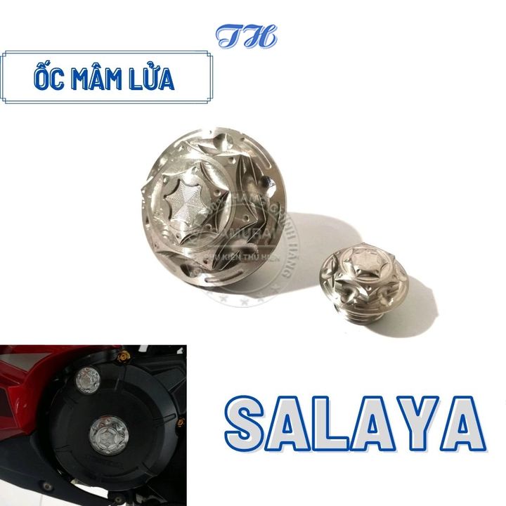 Ốc mâm lửa Salaya Honda, YA inox 304 chống rỉ sét cho Exciter, Winner 150, Wave, Sirius,...và nhiều dòng xe tương thích