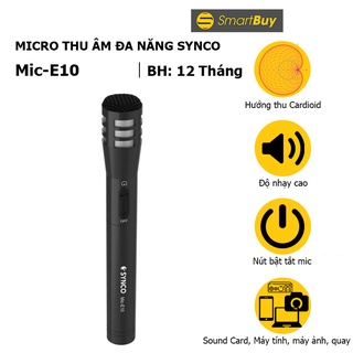 Micro thu âm giọng hát và nhạc cụ đa năng Synco Mic-E10 - Hàng chính hãng