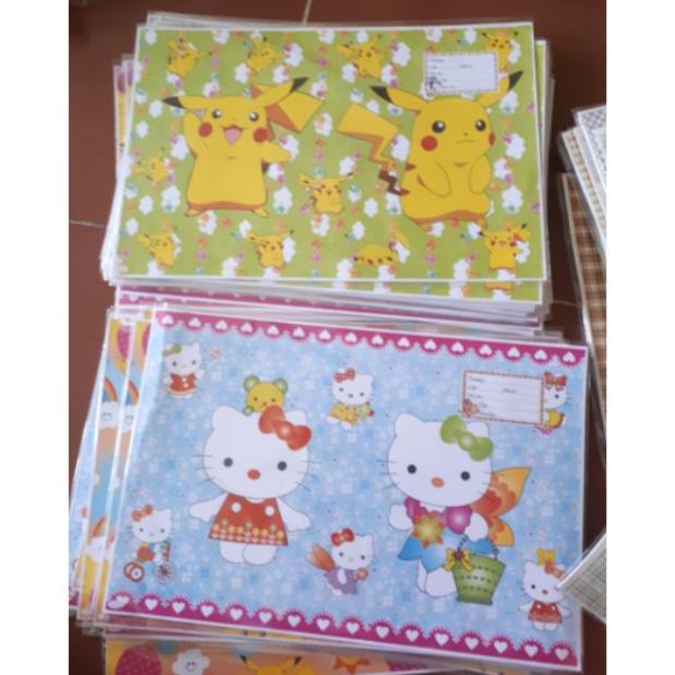 sấp 10 bao sách, bao tập có nhãn dán giấy lụa