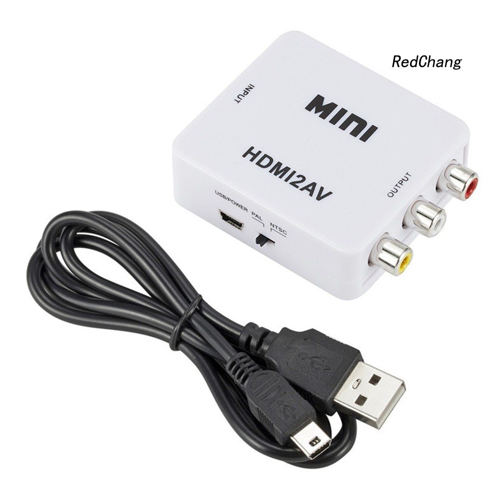 -SPQ- Portable Mini Full HD 1080P HDMI to AV RCA Adapter Audio Composite Converter Box