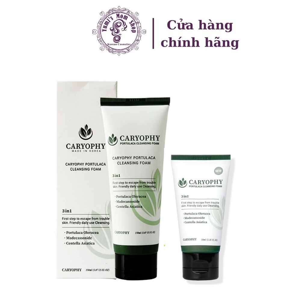 Sữa rửa mặt ngừa mụn Caryophy Portulaca cleasing foam 30ml/150ml