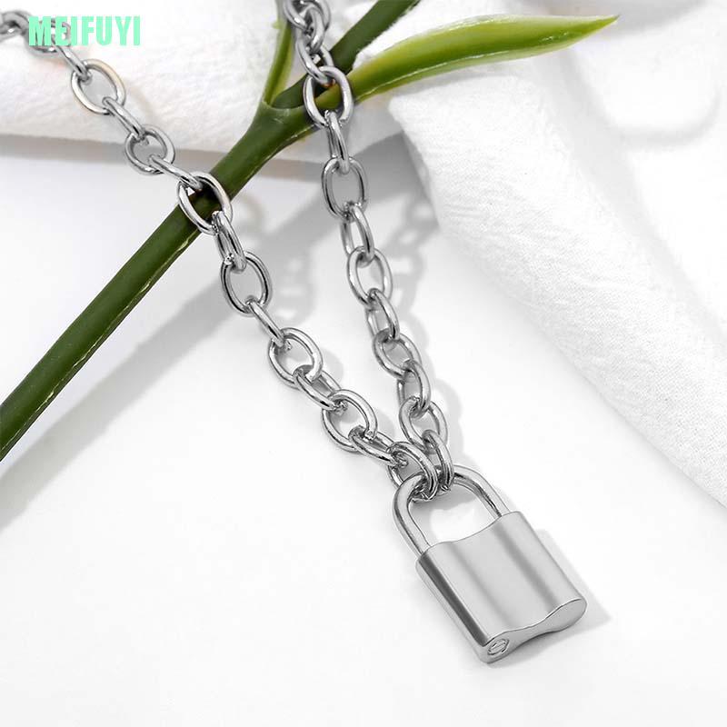 vòng cổ Mặt Ổ Khóa Bằng Thép Không Gỉ Cho Nam Và Nữ