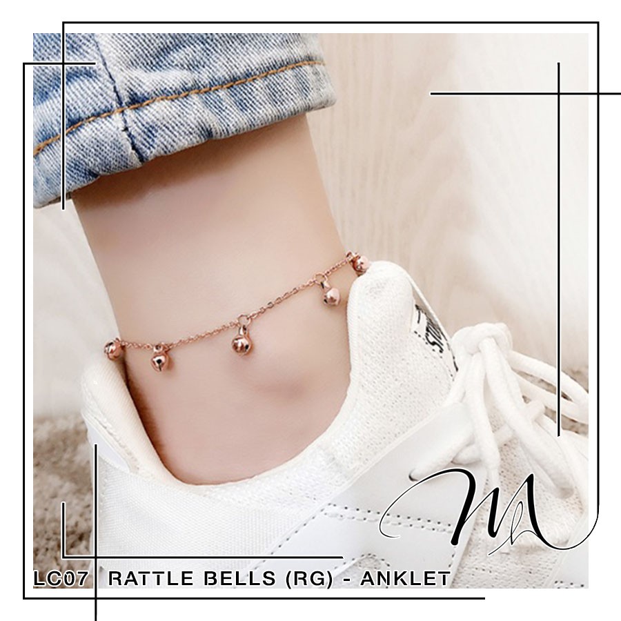 Lắc chân nữ có chuông lục lạc dễ thương Titan không gỉ - Măng’s House LC07