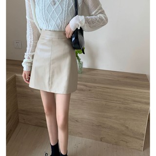 Chân váy da form chữ A chất da PU