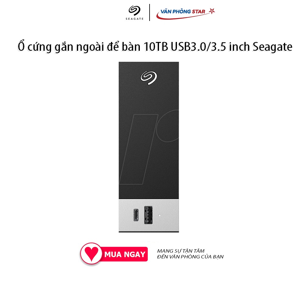Ổ cứng gắn ngoài để bàn 10TB USB3.0/3.5 inch Seagate One Touch HUB Đen 10TB (SATA/ AHCI) 1x USB 3.0 1x SATA 6Gb/s