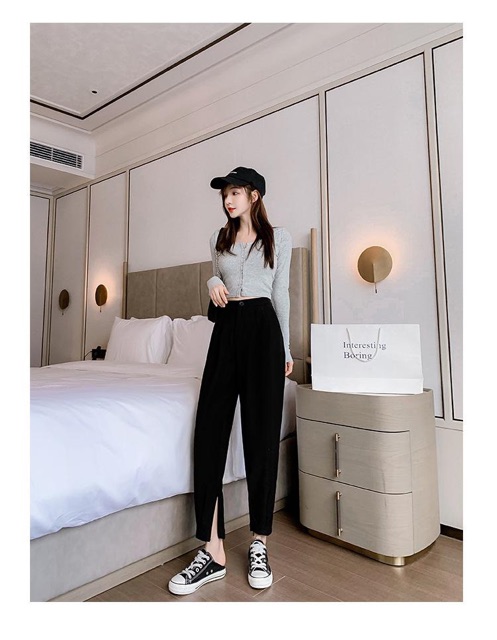 Mẫu mới) Quần baggy khoá chân siêu hot