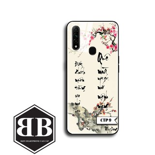 Ốp lưng kính cường lực Oppo A9 2020 A5 2020 A11 A52 A92 A31 A8 A91 Reno3 A39 A57 kiểu chữ thư pháp tùy chọn