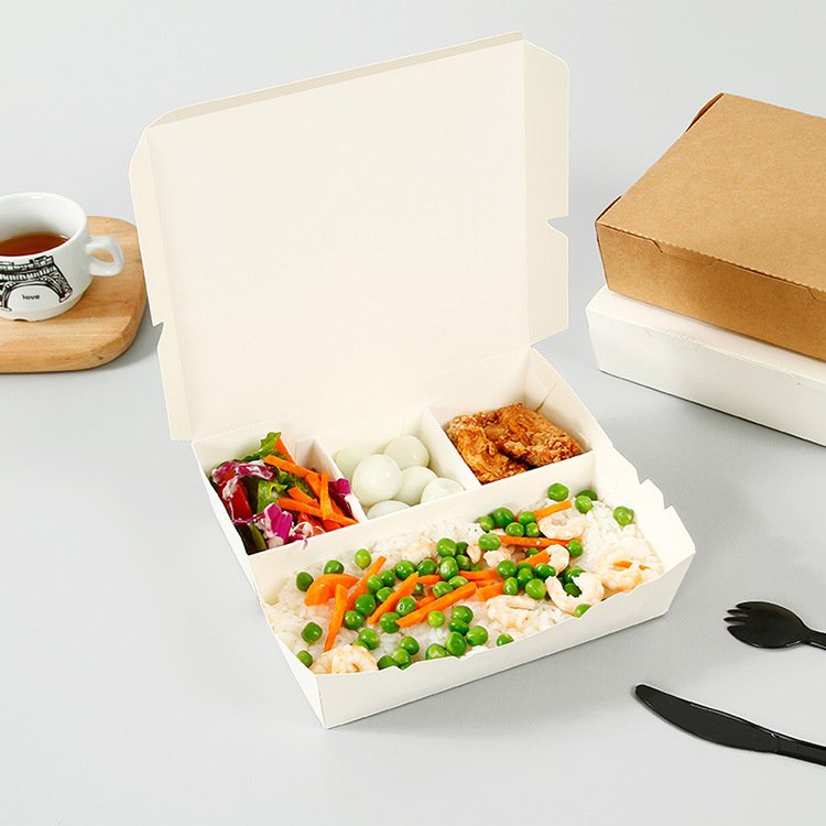 50 cái hộp giấy 3 ngăn, hộp giấy 4 ngăn