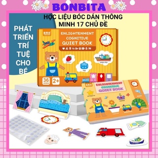 Học liệu bóc dán montessori 17 chủ đề giáo dục sớm thông minh cho bé 2-6 tuổi