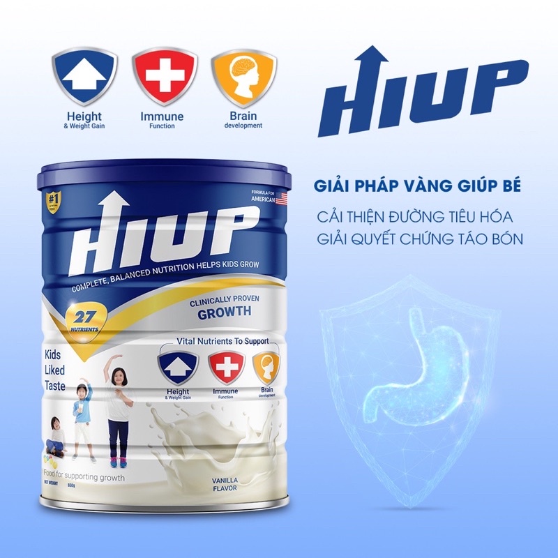 Sữa HIUP tăng chiều cao cho bé từ 2 tuổi hộp 650g chính hãng