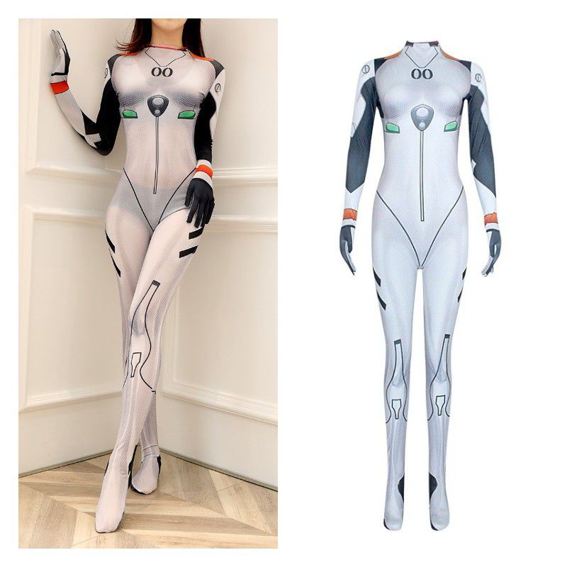 Jumpsuit bó sát quyến rũ dùng hóa trang nhân vật Ayanami Rei trong Neon Genesis Evangelion cho tiệc Halloween