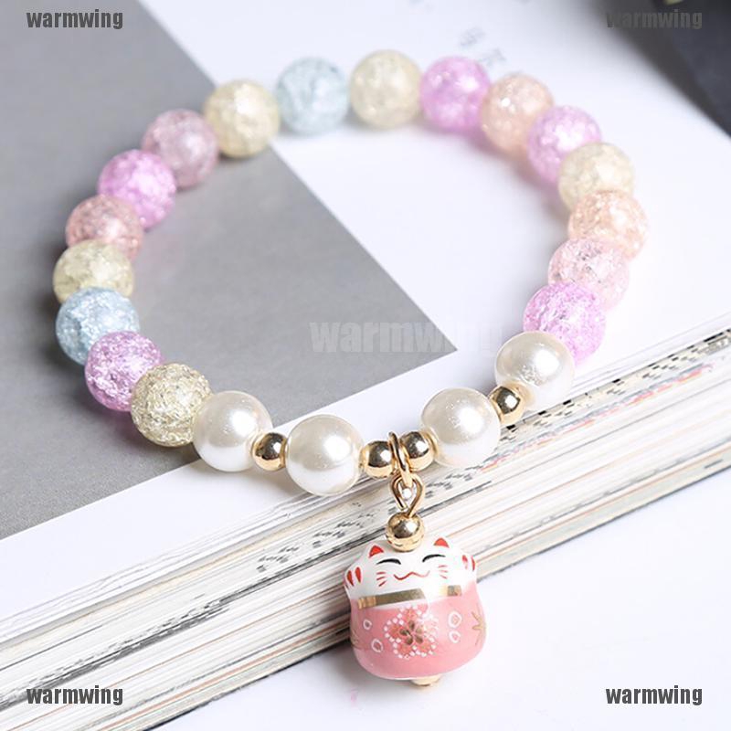 Vòng Tay Handmade HìNh MèO May MắN ĐíNh Đá Xinh XắN