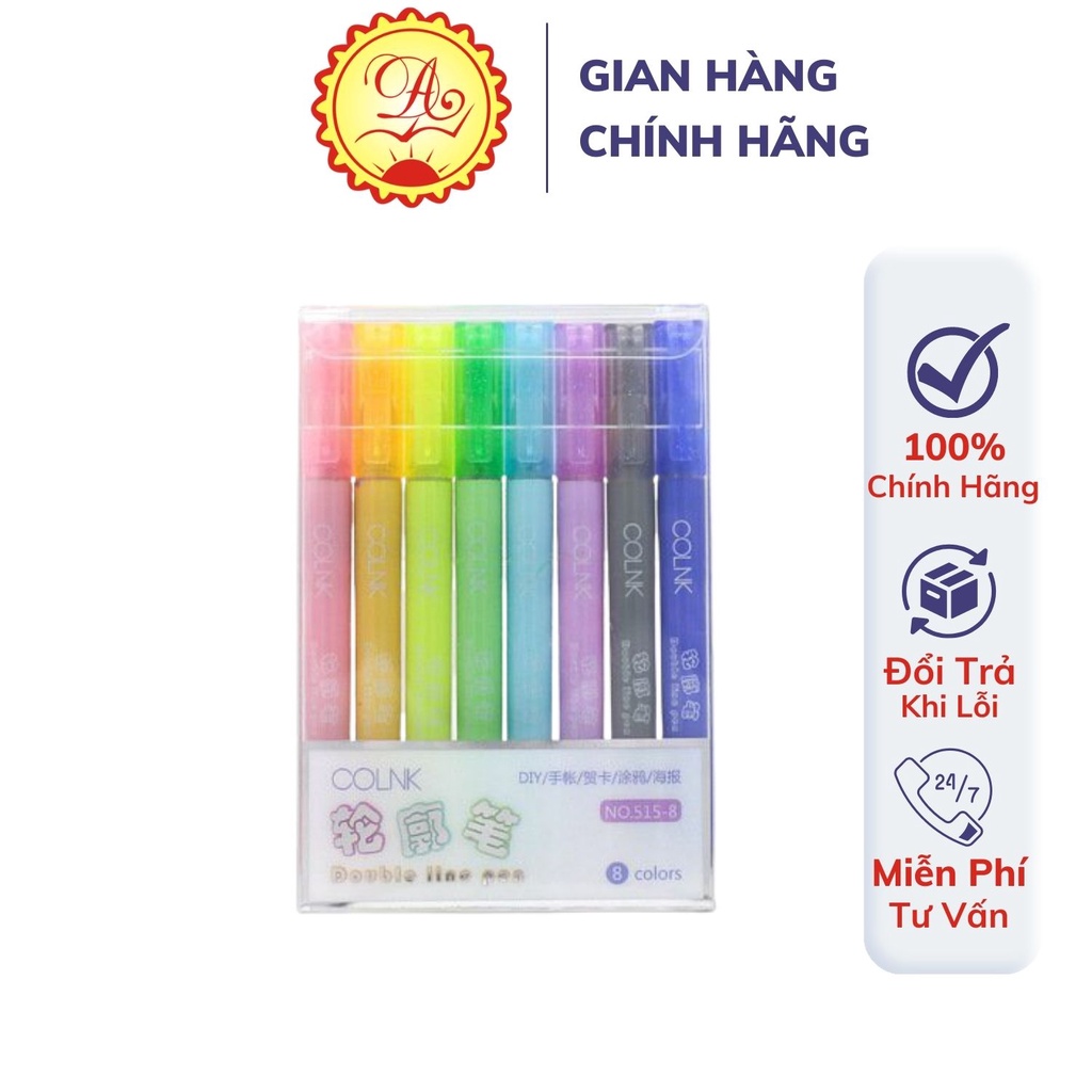 Bút nhũ vẽ bút mài thầy Ánh COLNK 515 8 màu gốc dầu an toàn nhanh khô không lem mực