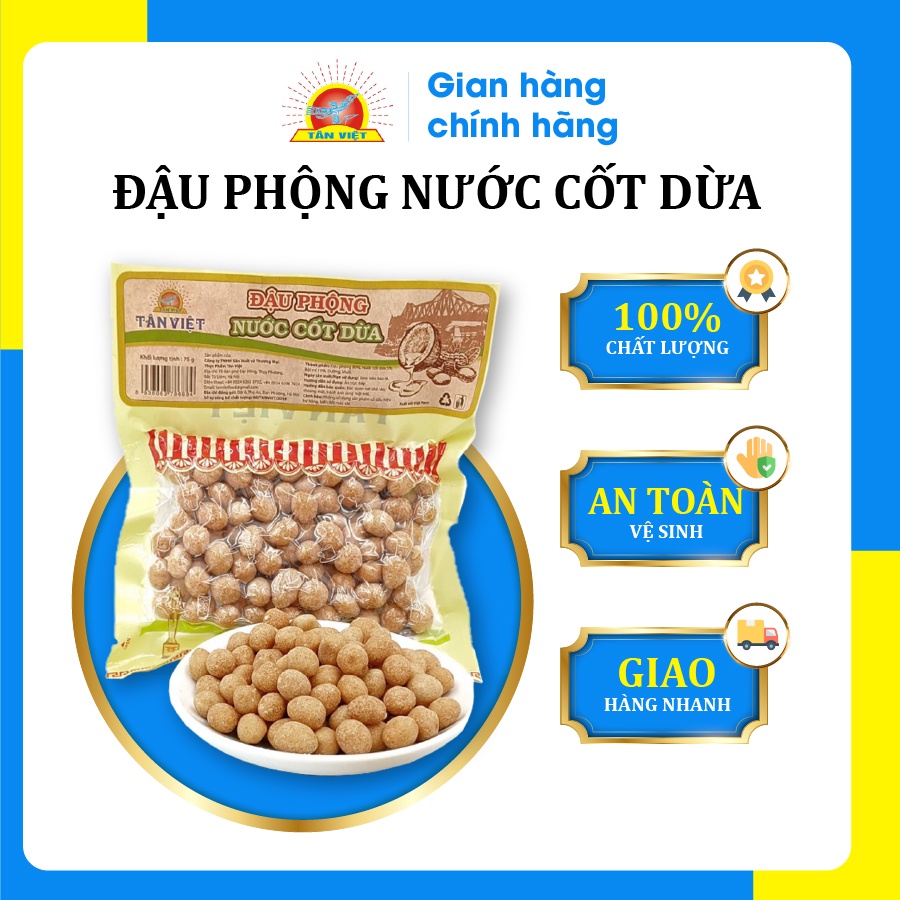 Đậu Phộng Cốt Dừa Tân Việt Thơm Ngon Béo Ngậy Trọng Lượng 75g