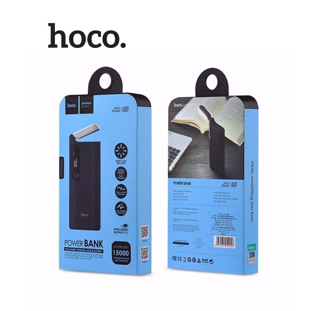 Pin dự phòng Hoco B27 dung lượng 15000mAh màn hình Led cao cấp