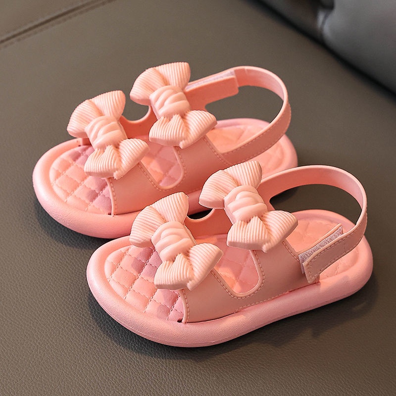 Giày sandal đế bệt hở ngón thiết kế dễ thương cho bé gái