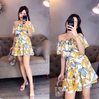 Đầm bẹt vai voan siêu mịn mát có quần trong