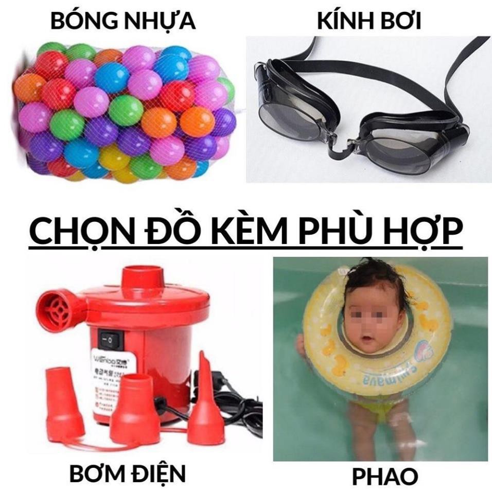 [CHẤT LƯỢNG] Bể Bơi Phao Cho Bé Loại Dày,Có Đáy Chống Trơn,Tặng Kèm Miếng Vá Cho Bé