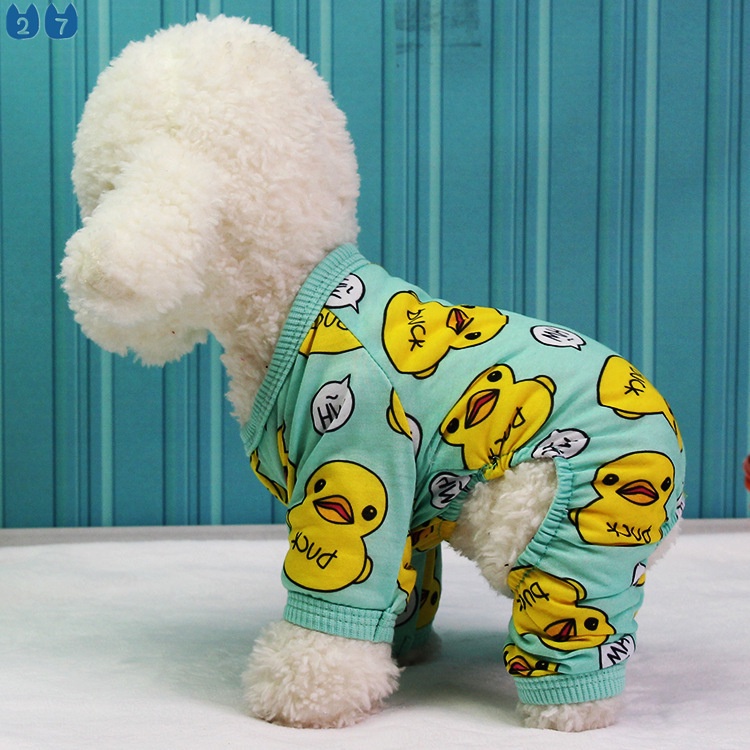 {27Pets} Quần Áo Ngủ Bốn Chân Hoạt Hình Teddy Bomei