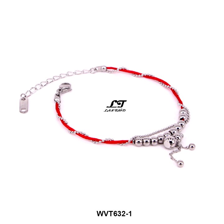 Lắc tay nữ titan chỉ đỏ hồ lô may mắn (trắng) WVT632-1