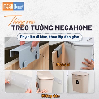 Thùng rác thông minh cài tủ bếp dán tường Megahome thể tích 9L bao gồm miếng dán tường (GIAO MÀU NGẪU NHIÊN)