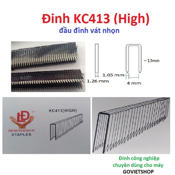 Đinh bắn sắt KC413 màu đen - đầu vát nhọn bắn sắt - U4mm x 13mm