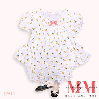 Bộ đồ mùa hè bé gái vải đũi lạnh cho bé gái b913