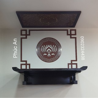 Bàn thờ gỗ sồi treo tường chung cư giá rẻ ở Hải Phòng size 80-48 cm, giao đầy đủ như hình