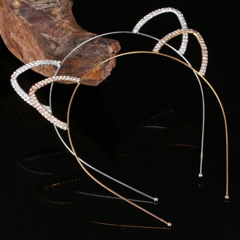 1 Cài Tóc Hình Tai Mèo Đính Đá Phong Cách Hàn Quốc