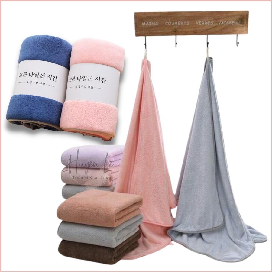 Khăn tắm lông cừu lớn Hàn Quốc 100% cotton kt 70x140cm chất bông siêu mềm mịn thấm nước cực nhanh