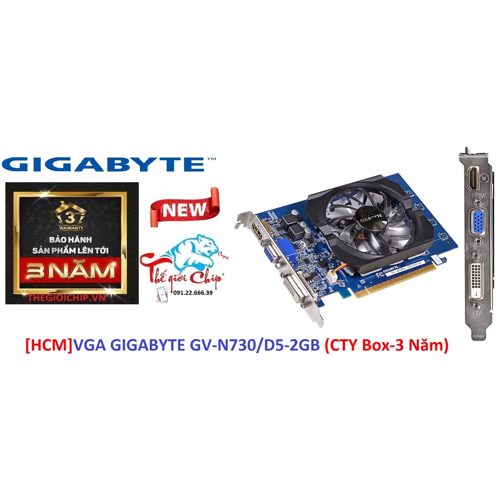 [HCM]VGA (Cạc màn hình) GIGABYTE GV-N730/D5/2GB (CTY Box-3 Năm)