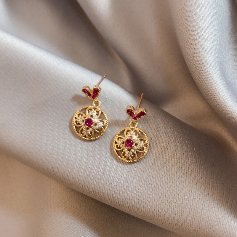 Bông tai đính đá zircon thời trang Hàn Quốc cho nữ