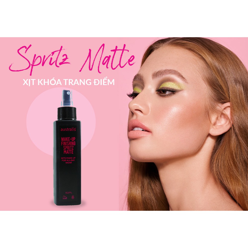 Xịt Khóa Trang Điểm FREESHIP Kiềm Dầu Dạng Lì  Australis Make Up Finishing Spritz Matte- 150ml