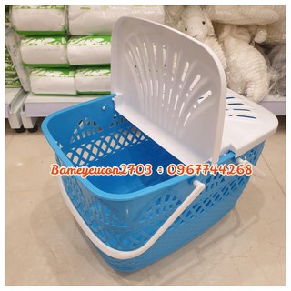 Giỏ đựng đồ sơ sinh - làn đi sinh cho mẹ và bé cao cấp có nắp mở rộng tháo lớp được size lớn 42x31x27cm(Mẫu mới)