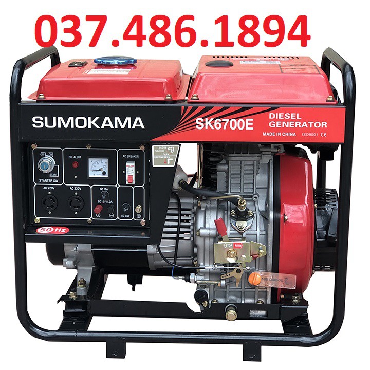 Máy Phát Điện Chạy Dầu 5Kw Sumokama SK6700E Đề