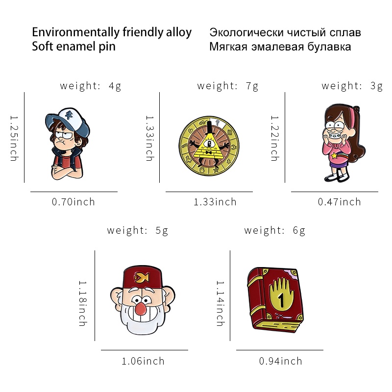 Ghim cài áo QIHE JEWELRY tráng men hình nhân vật hoạt hình anime cổ điển