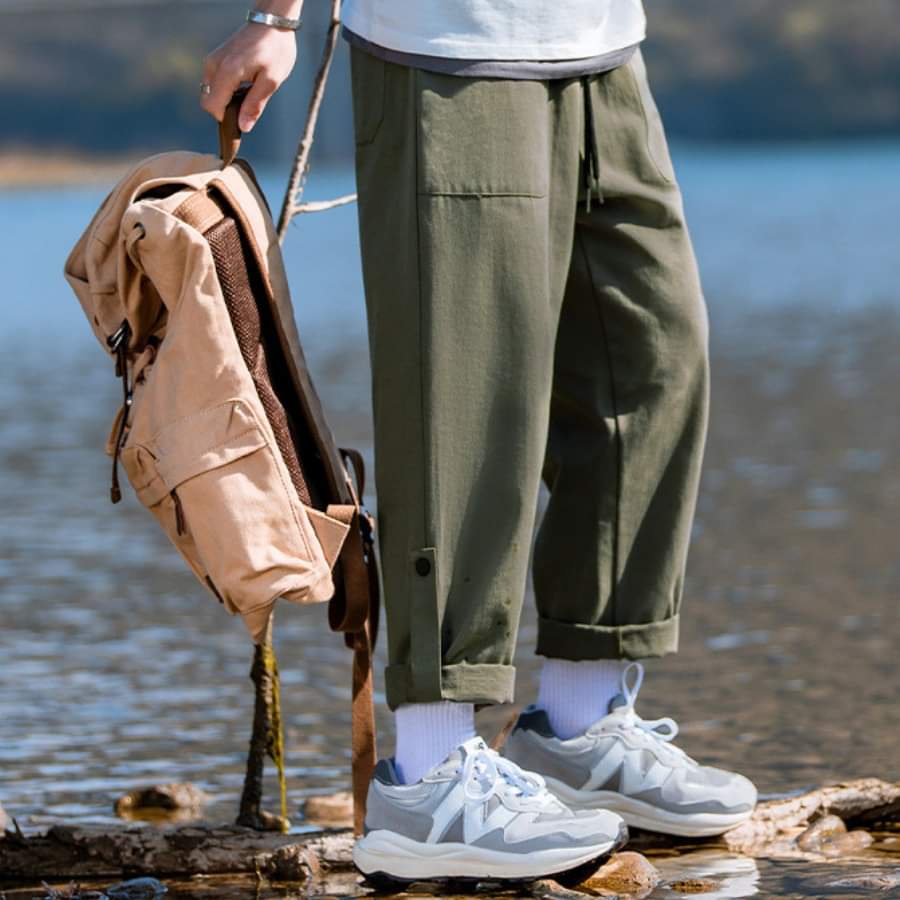 Quần baggy kaki nam nữ unisex - kiểu dáng basic dễ phối đồ- cạp chun ống rộng phong cách hàn quốc Ulzzang - Rew2021