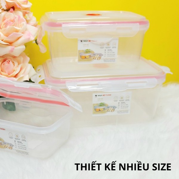 Hộp nhựa chữ nhật Hiệp Thành đựng thực phẩm/ lưu trữ dành cho phòng bếp/ văn phòng