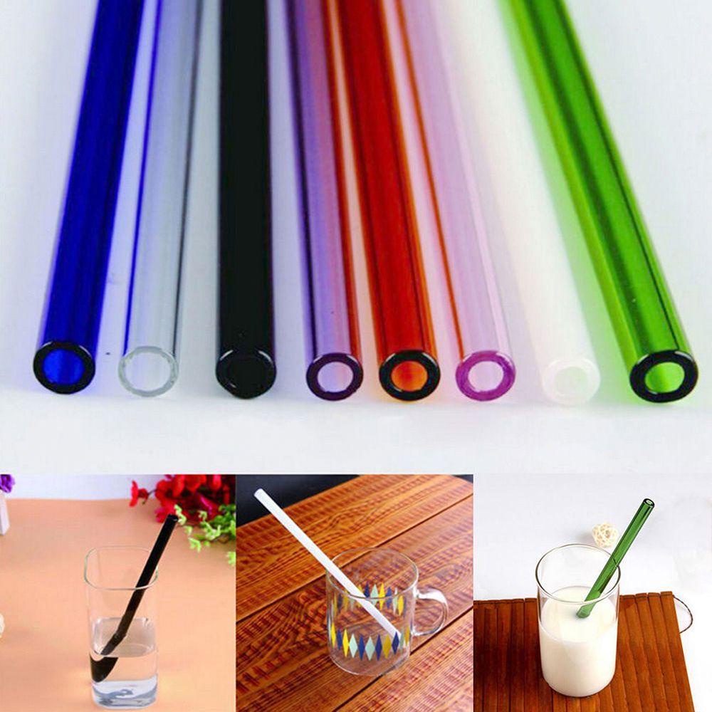 YYlingx 4 Ống Hút Thủy Tinh Pyrex Tiện Dụng Kính