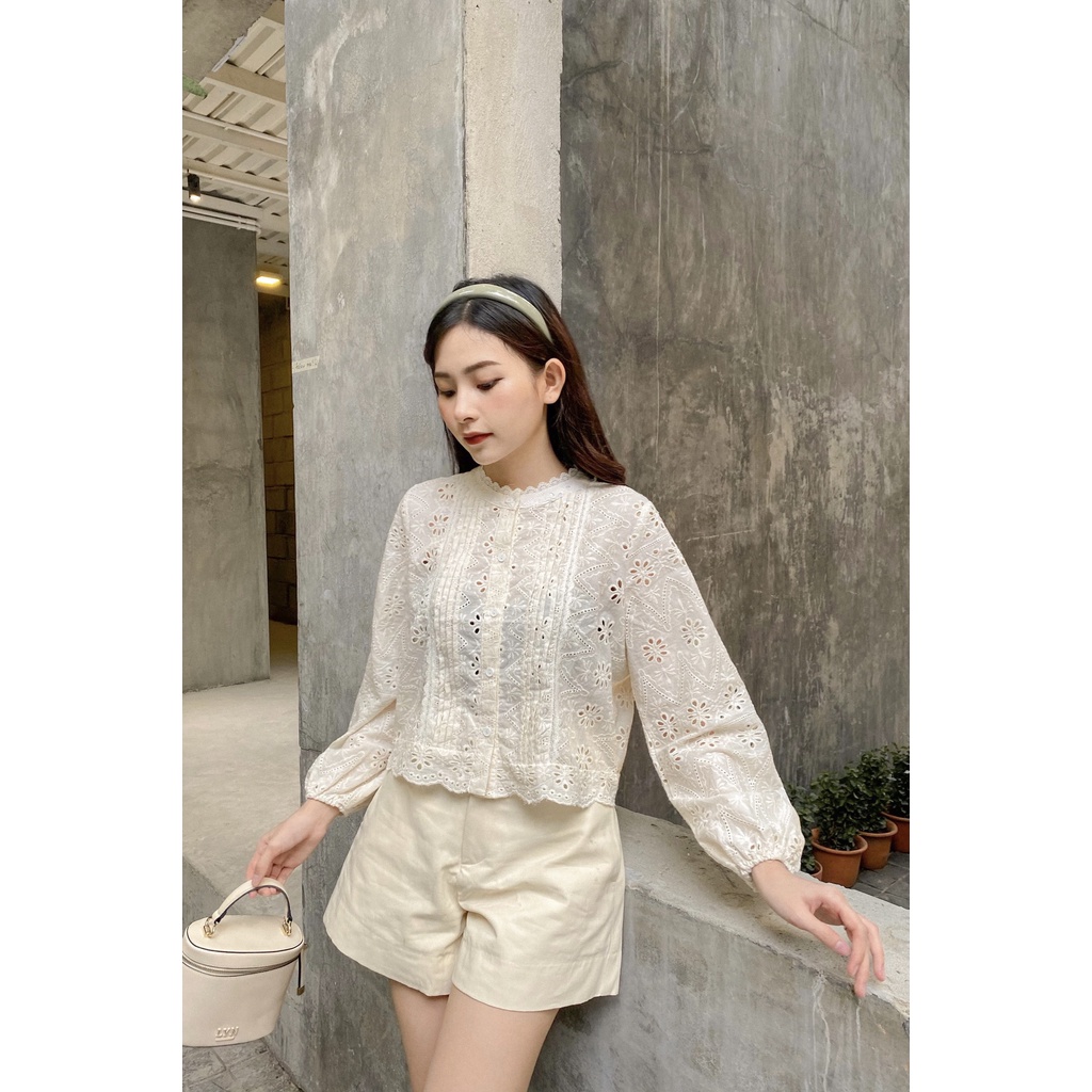 Áo kiểu ren tay dài MAISY TOP