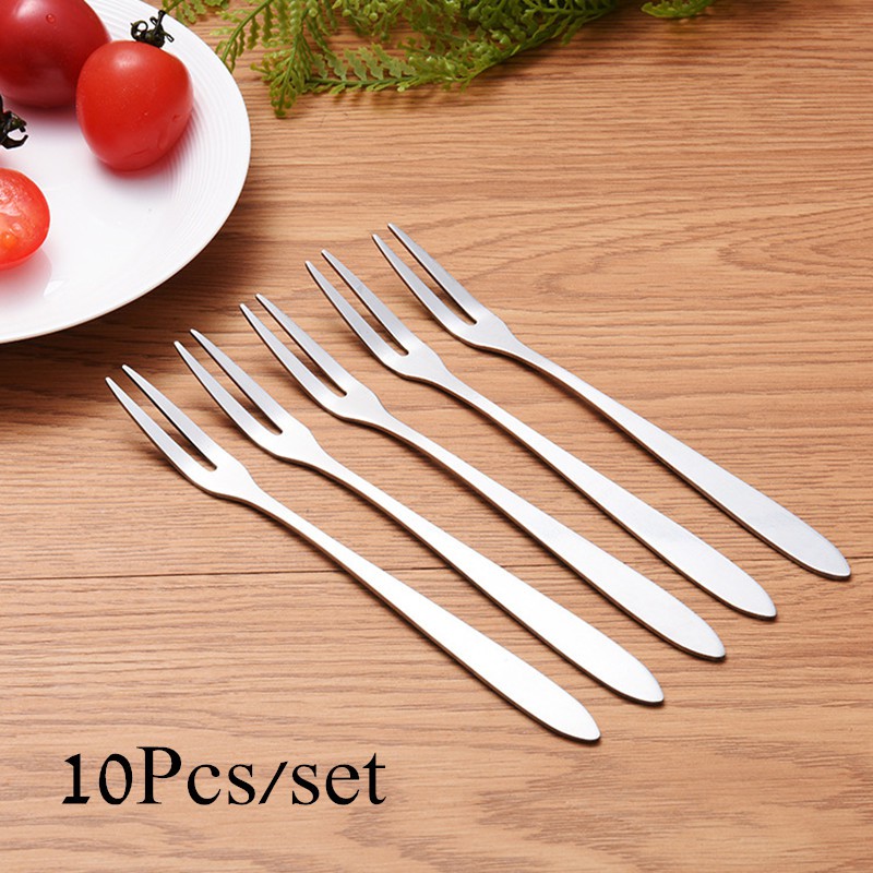 Bộ 10 Nĩa Ăn Trái Cây 13cm Kiểu Dáng Dễ Thương