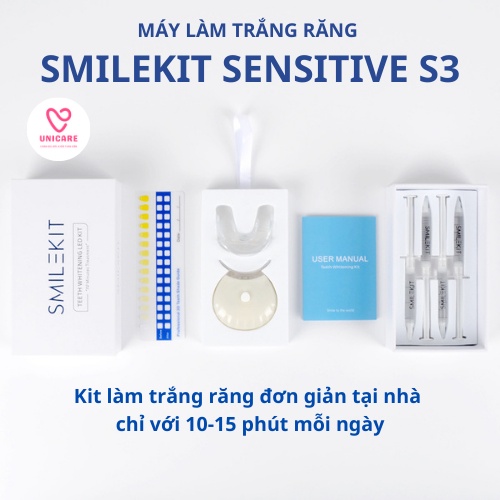 Máy làm trắng răng SMILEKIT SENSITVE S3 - Máy tẩy trắng răng không chứa Hydrogen Peroxide giúp làm trắng răng an toàn