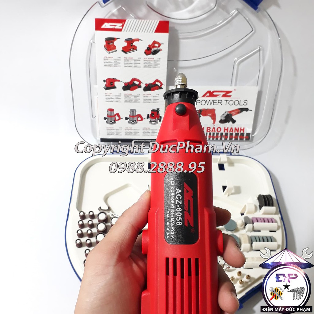 Bộ Máy Khoan Mài cắt Khắc mini Đa Năng ACZ 6058 100 chi tiết  180W 6 tốc độ
