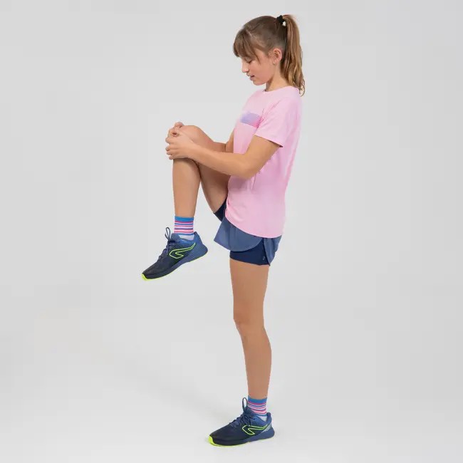 Áo thun thể thao AT 300 Kiprun Track cho trẻ em - Hồng MIRILIK DECA