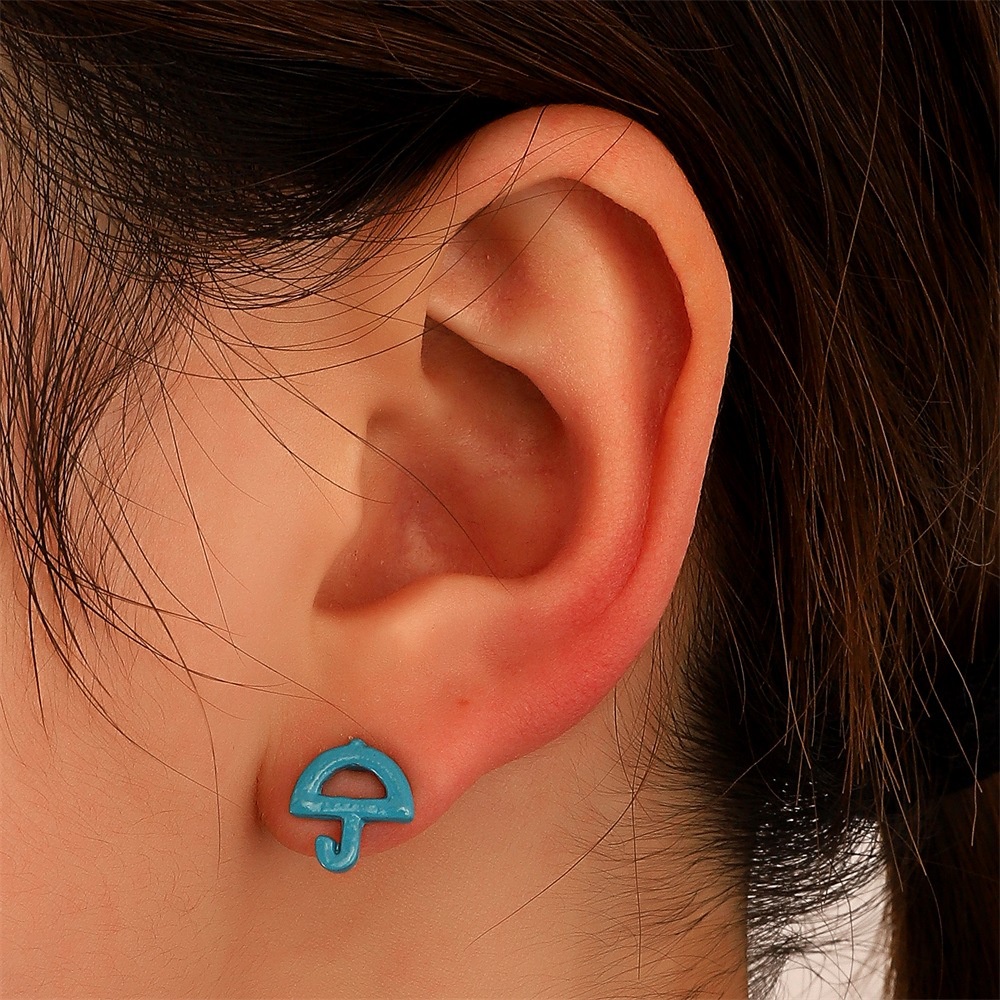 Set 4 khuyên tai họa tiết hình học nhiều màu sắc thời trang cho học sinh