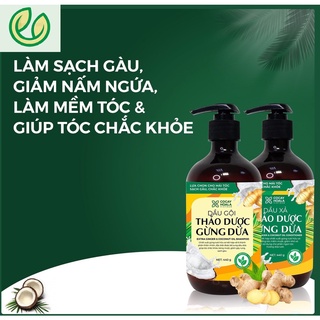 Combo 2 chai dầu gội xả thảo dược gừng dừa hữu cơ Cocayhoala