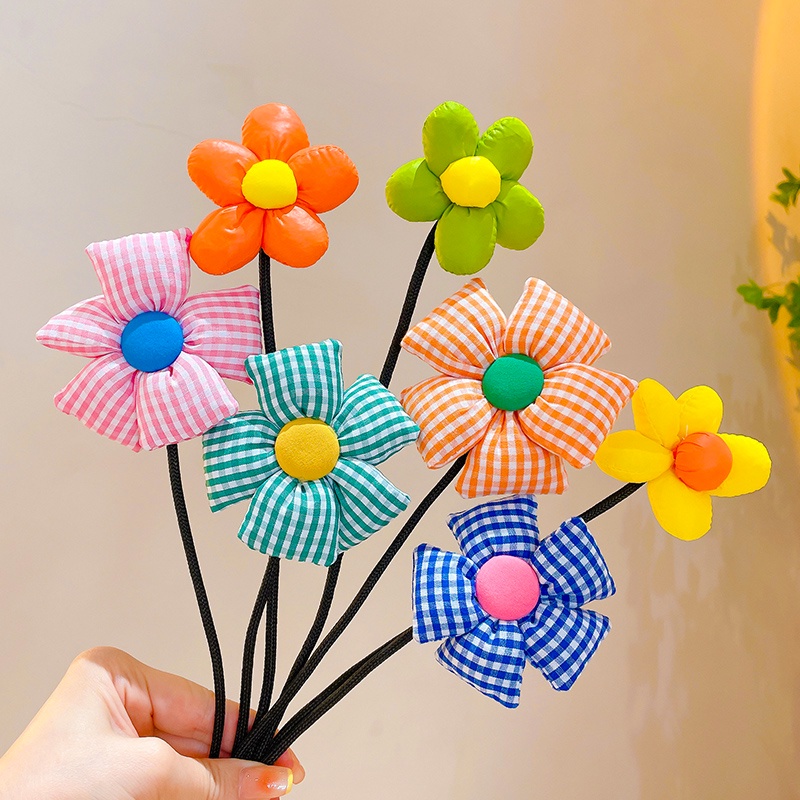 Kẹp Tóc Đuôi Ngựa Đính Hoa Xinh Xắn Cho Bé Gái